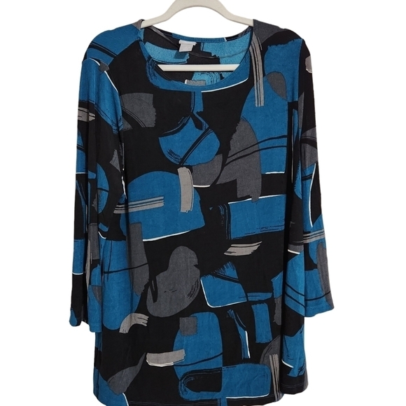 CHICO'S Travelers Tunic Top, sz 3-large - Picture 2 of 9